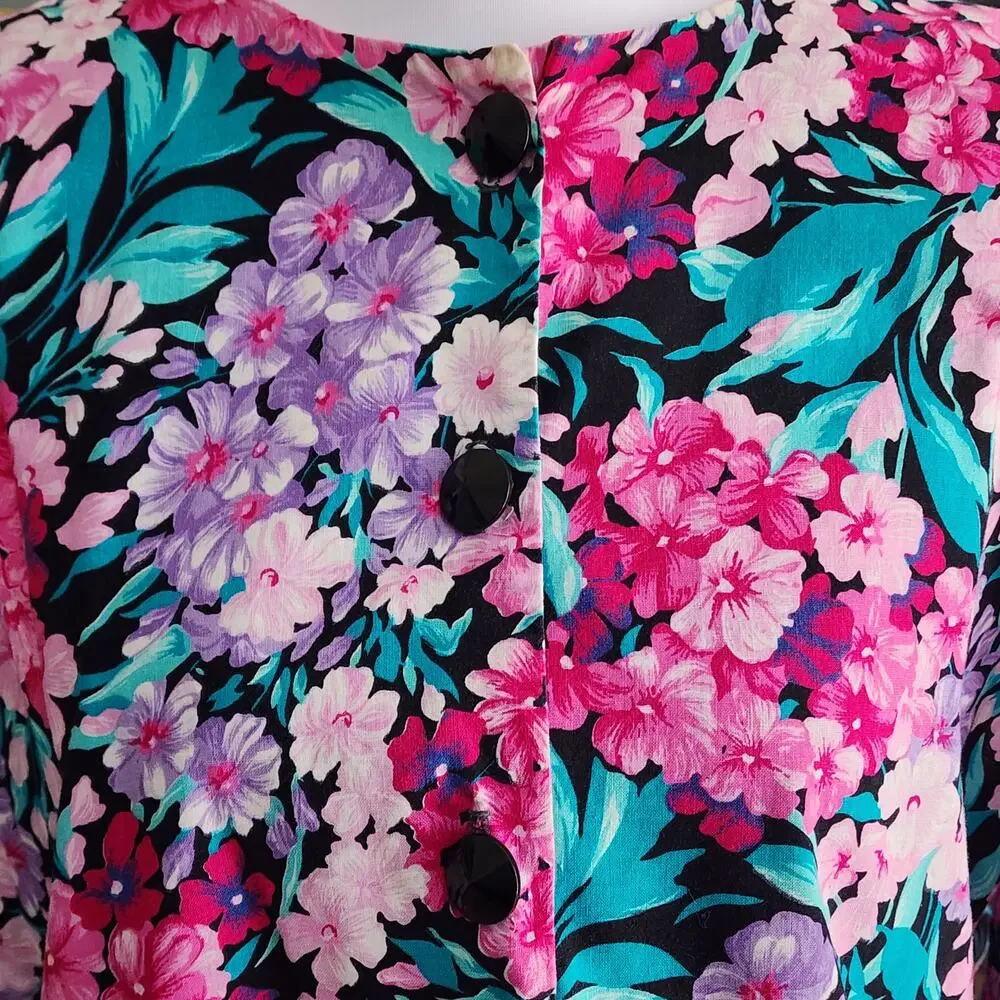 Vintage Lady Carol Floral Skirt Suit Sz 20-1/2 Church Work School Cottagecore - Picture 2 of 9
